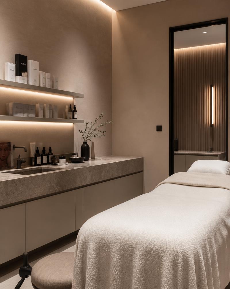 Behandelkamer van huidkliniek Meskincare in Wilrijk